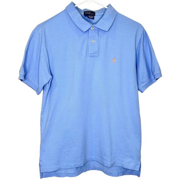 Ralph Lauren Polo Shirt Blue Short Sleeve Collared Knit Preppy Boys Large 14-16 - Picture 1 of 4